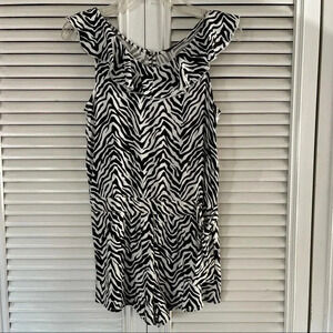 Epic Threads Zebra Romper Girls Medium Nwt Black Ivory